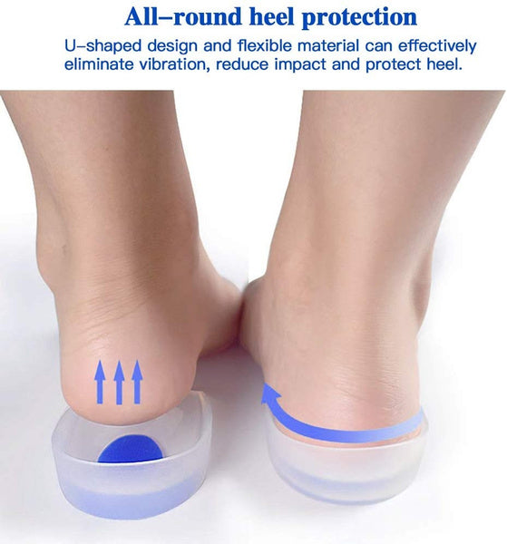 Durable silicone heel pads for everyday comfort. Durable silicone heel pads for everyday comfort.